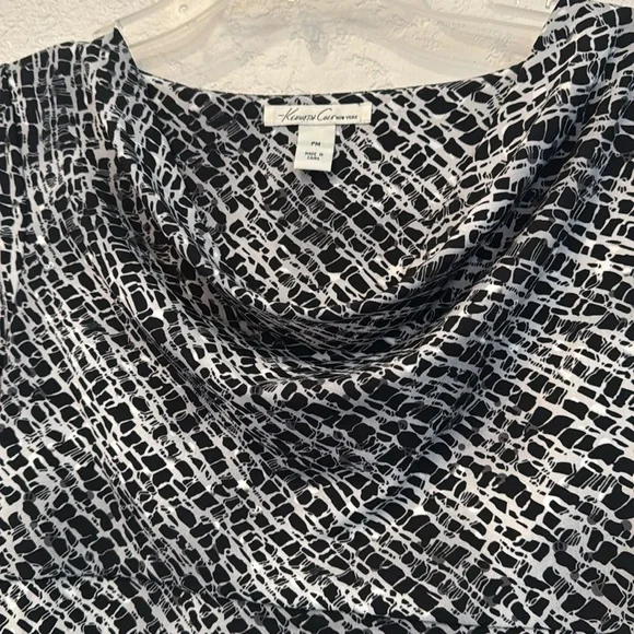 Kenneth Cole New York Black and White Cowl Neck Sweater - Picture 3 of 7